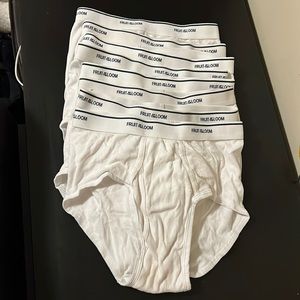 8 Pairs of FotL Fruit of the Loom Men’s White Briefs, Medium